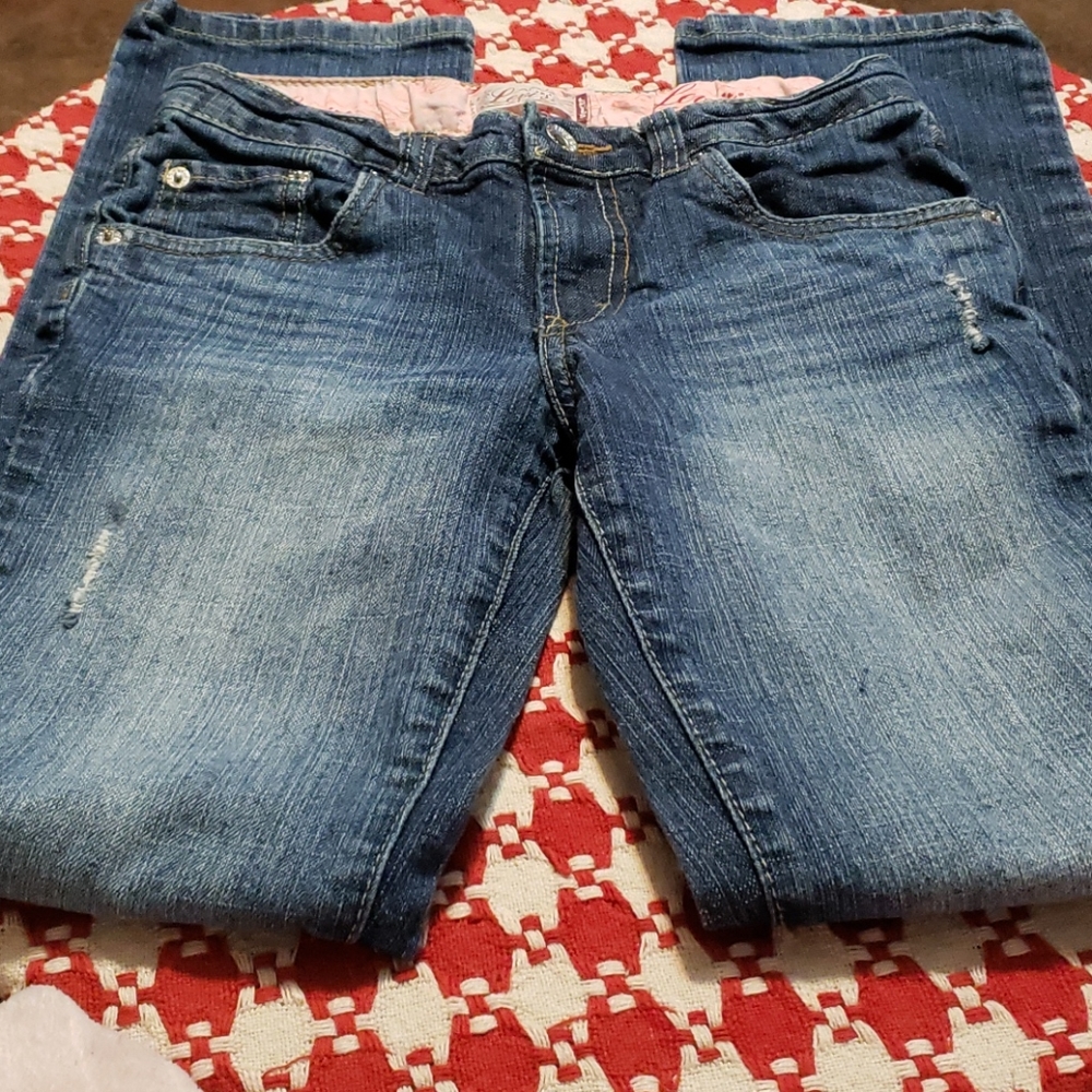 Girls Distressed Levis jeans Size 14 - Picture 3 of 7